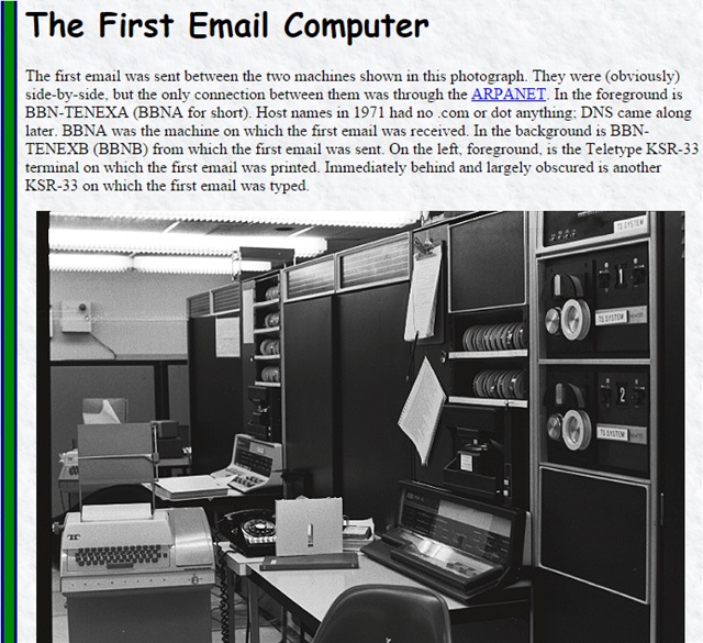最初のeメールテスト用のコンピュータ